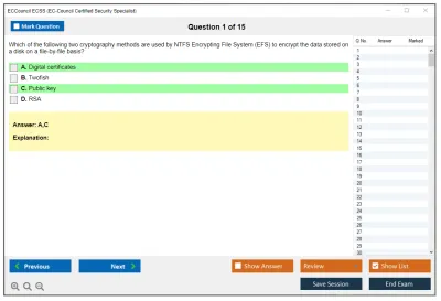 ECCouncil ECSS EC-Council Certified Security Specialist (ECSS) v10 Practice test exam simulator test engine exam Prep practice test questions answers Image 1