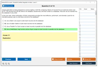 Mulesoft MCIA-Level-1 MuleSoft Certified Integration Architect - Level 1 Practice test exam simulator test engine exam Prep practice test questions answers Image 9