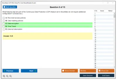 Snowflake COF-R02 SnowPro Core Recertification Exam Practice test exam simulator test engine exam Prep practice test questions answers Image 6