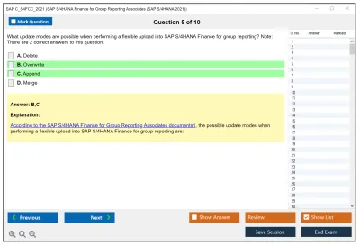 SAP C_S4FCC_2021 SAP Certified Associate - SAP S/4HANA Finance for Group Reporting Associates Practice test exam simulator test engine exam Prep practice test questions answers Image 5