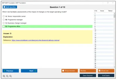 MSP MSP-Foundation MSP Foundation Exam (5thEdition) Practice test exam simulator test engine exam Prep practice test questions answers Image 1