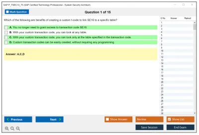SAP P_TSEC10_75 SAP Certified Technology Professional - System Security Architect Practice test exam simulator test engine exam Prep practice test questions answers Image 1