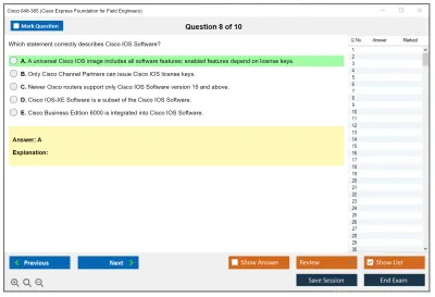 Cisco 648-385 Cisco Express Foundation for Field Engineers Practice test exam simulator test engine exam Prep practice test questions answers Image 8