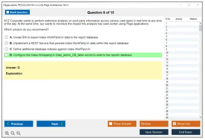 Pegasystems PEGACLSA74V1-A LSA Pega Architecture 74V1 Practice test exam simulator test engine exam Prep practice test questions answers Image 8