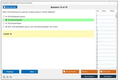 Android AND-402 Android Security Essentials Practice test exam simulator test engine exam Prep practice test questions answers Image 10