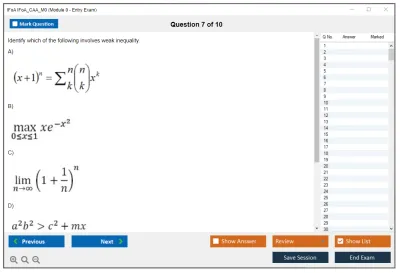 IFoA IFoA_CAA_M0 Module 0 - Entry Exam Practice test exam simulator test engine exam Prep practice test questions answers Image 7