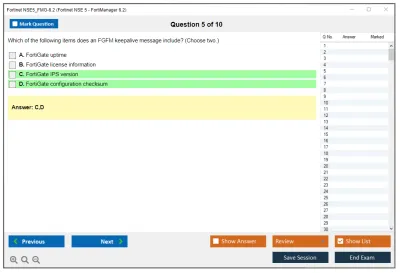 Fortinet NSE5_FMG-6.2 Fortinet NSE 5 - FortiManager 6.2 Practice test exam simulator test engine exam Prep practice test questions answers Image 5