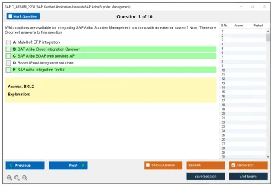 SAP C_ARSUM_2208 SAP Certified Application AssociateSAP Ariba Supplier Management Practice test exam simulator test engine exam Prep practice test questions answers Image 1