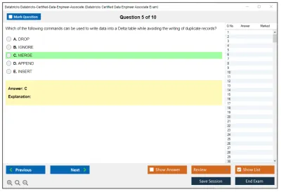 Databricks Databricks-Certified-Data-Engineer-Associate Databricks Certified Data Engineer Associate Exam Practice test exam simulator test engine exam Prep practice test questions answers Image 5