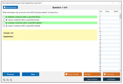 SAS Institute A00-280 Clinical Trials Programming Using SAS 9 Practice test exam simulator test engine exam Prep practice test questions answers Image 1