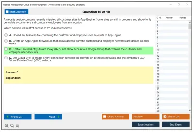 Google Professional-Cloud-Security-Engineer Google Cloud Certified - Professional Cloud Security Engineer Practice test exam simulator test engine exam Prep practice test questions answers Image 10
