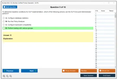 McAfee MA0-103 McAfee Certified Product Specialist - DLPE Practice test exam simulator test engine exam Prep practice test questions answers Image 5