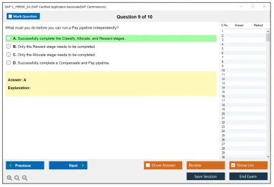 SAP C_HR890_24 SAP Certified Application AssociateSAP Commissions Practice test exam simulator test engine exam Prep practice test questions answers Image 9