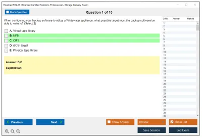 Riverbed 599-01 Riverbed Certified Solutions Professional - Storage Delivery Exam Practice test exam simulator test engine exam Prep practice test questions answers Image 1