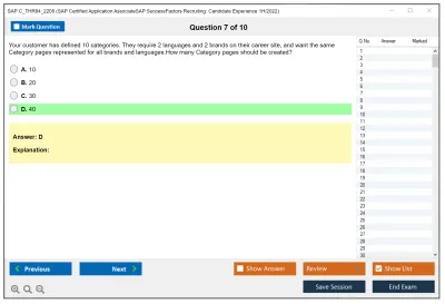 SAP C_THR84_2205 SAP Certified Application AssociateSAP SuccessFactors Recruiting: Candidate Experience 1H/2022 Practice test exam simulator test engine exam Prep practice test questions answers Image 7