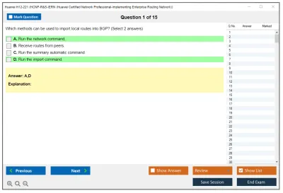Huawei H12-221 HCNP-R&amp;S-IERN (Huawei Certified Network Professional-Implementing Enterprise Routing Network) Practice test exam simulator test engine exam Prep practice test questions answers Image 1