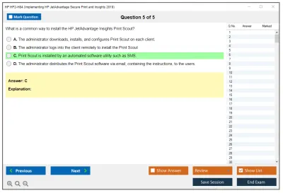 HP HP2-H84 Implementing HP JetAdvantage Secure Print and Insights 2019 Practice test exam simulator test engine exam Prep practice test questions answers Image 5