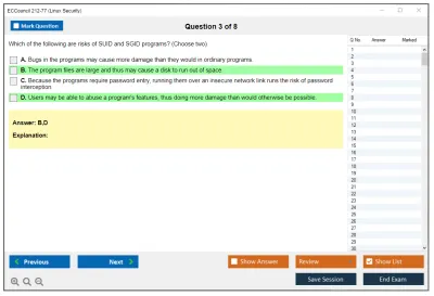 ECCouncil 212-77 Linux Security Practice test exam simulator test engine exam Prep practice test questions answers Image 3