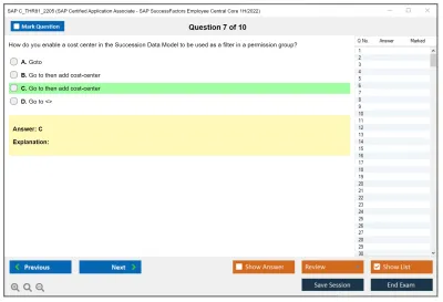 SAP C_THR81_2205 SAP Certified Application Associate - SAP SuccessFactors Employee Central Core 1H/2022 Practice test exam simulator test engine exam Prep practice test questions answers Image 7