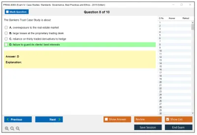 PRMIA 8009 Exam IV: Case Studies: Standards: Governance, Best Practices and Ethics - 2015 Edition Practice test exam simulator test engine exam Prep practice test questions answers Image 8