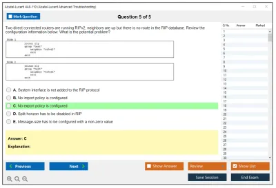 Alcatel-Lucent 4A0-110 Alcatel-Lucent Advanced Troubleshooting Practice test exam simulator test engine exam Prep practice test questions answers Image 5