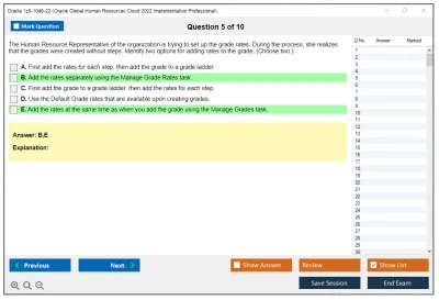 Oracle 1z0-1046-22 Oracle Global Human Resources Cloud 2022 Implementation Professional Practice test exam simulator test engine exam Prep practice test questions answers Image 5
