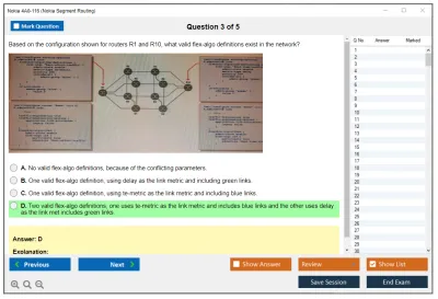 Nokia 4A0-116 Nokia Segment Routing Exam Practice test exam simulator test engine exam Prep practice test questions answers Image 3