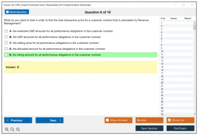 Oracle 1z0-1056 Oracle Financials Cloud: Receivables 2019 Implementation Essentials Practice test exam simulator test engine exam Prep practice test questions answers Image 8