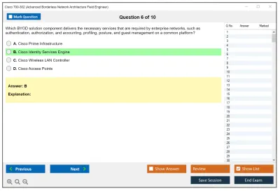 Cisco 700-302 Advanced Borderless Network Architecture Field Engineer Practice test exam simulator test engine exam Prep practice test questions answers Image 6
