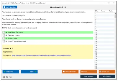 Microsoft AZ-801 Configuring Windows Server Hybrid Advanced Services Practice test exam simulator test engine exam Prep practice test questions answers Image 6