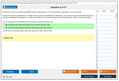 Salesforce Identity-and-Access-Management-Designer Salesforce Certified Identity and Access Management Designer Practice test exam simulator test engine exam Prep practice test questions answers Image 4