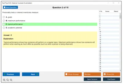 Test Prep NCE National Counselor Examination Practice test exam simulator test engine exam Prep practice test questions answers Image 2