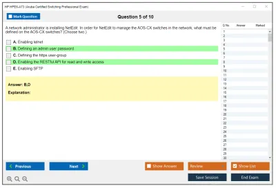 HP HPE6-A73 Aruba Certified Switching Professional Exam Practice test exam simulator test engine exam Prep practice test questions answers Image 5