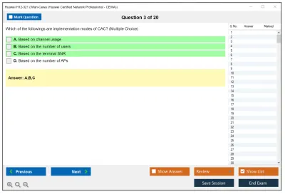 Huawei H12-321 Wlan-Cewa (Huawei Certified Network Professional - CEWA) Practice test exam simulator test engine exam Prep practice test questions answers Image 3