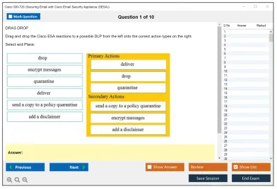 Cisco 300-720 Securing Email with Cisco Email Security Appliance (300-720 SESA) Practice test exam simulator test engine exam Prep practice test questions answers Image 1