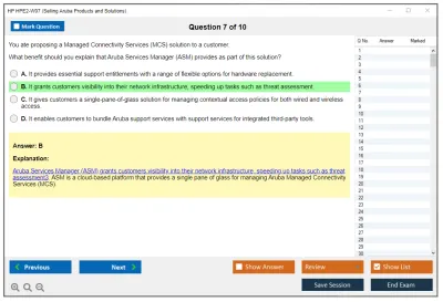 HP HPE2-W07 Selling Aruba Products and Solutions Practice test exam simulator test engine exam Prep practice test questions answers Image 7
