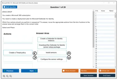 Microsoft MS-101 Microsoft 365 Mobility and Security Practice test exam simulator test engine exam Prep practice test questions answers Image 1