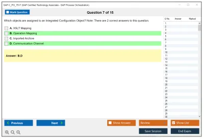 SAP C_PO_7517 SAP Certified Technology Associate - SAP Process Orchestration Practice test exam simulator test engine exam Prep practice test questions answers Image 7