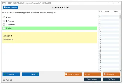 SAP C_HCDEV_03 SAP Certified Development AssociateSAP HANA Cloud 1.0 Practice test exam simulator test engine exam Prep practice test questions answers Image 8