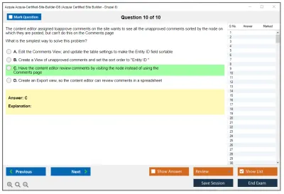 Acquia Acquia-Certified-Site-Builder-D8 Acquia Certified Site Builder - Drupal 8 Practice test exam simulator test engine exam Prep practice test questions answers Image 10