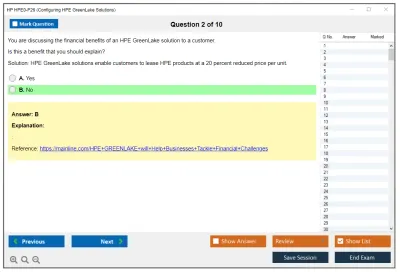 HP HPE0-P26 Configuring HPE GreenLake Solutions Practice test exam simulator test engine exam Prep practice test questions answers Image 2