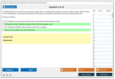 Salesforce Certified-Advanced-Administrator Salesforce Certified Advanced Administrator Practice test exam simulator test engine exam Prep practice test questions answers Image 5