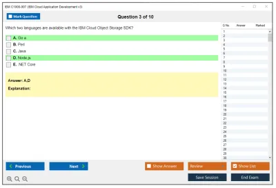 IBM C1000-007 IBM Cloud Application Development v3 Practice test exam simulator test engine exam Prep practice test questions answers Image 3