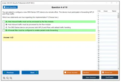 Juniper JN0-635 Security-Professional (JNCIP-SEC) Practice test exam simulator test engine exam Prep practice test questions answers Image 4