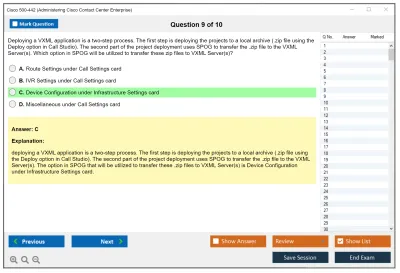 Cisco 500-442 Administering Cisco Contact Center Enterprise (CCEA) Practice test exam simulator test engine exam Prep practice test questions answers Image 9