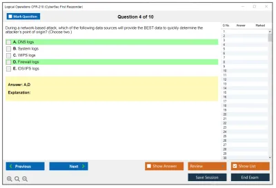 Logical Operations CFR-210 Logical Operations CyberSec First Responder Practice test exam simulator test engine exam Prep practice test questions answers Image 4