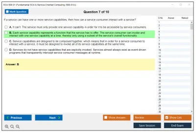SOA S90.01 Fundamental SOA & Service-Oriented Computing Practice test exam simulator test engine exam Prep practice test questions answers Image 7