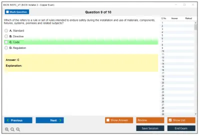 BICSI INSTC_V7 BICSI Installer 2 - Copper Exam Practice test exam simulator test engine exam Prep practice test questions answers Image 9
