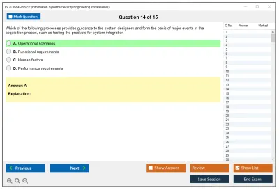 ISC2 CISSP-ISSEP Information Systems Security Engineering Professional Practice test exam simulator test engine exam Prep practice test questions answers Image 14