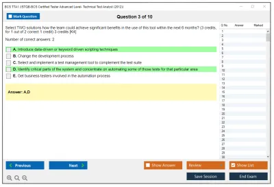 BCS TTA1 ISTQB-BCS Certified Tester Advanced Level- Technical Test Analyst (2012) Practice test exam simulator test engine exam Prep practice test questions answers Image 3